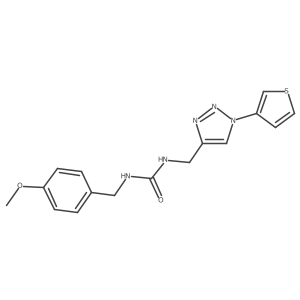 1-(4-methoxybenzyl)-3-((1-(thiophen-3-yl)-1H-1,2,3-triazol-4-yl)methyl)urea结构式