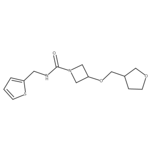 3-((tetrahydrofuran-3-yl)methoxy)-N-(thiophen-2-ylmethyl)azetidine-1-carboxamide结构式
