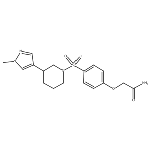2-(4-{[3-(1-methyl-1H-pyrazol-4-yl)piperidin-1-yl]sulfonyl}phenoxy)acetamide Structure