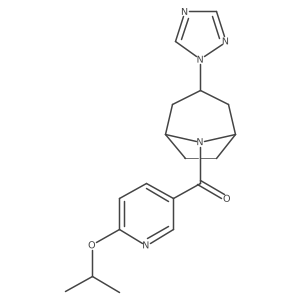 ((1R,5S)-3-(1H-1,2,4-triazol-1-yl)-8-azabicyclo[3.2.1]octan-8-yl)(6-isopropoxypyridin-3-yl)methanone结构式