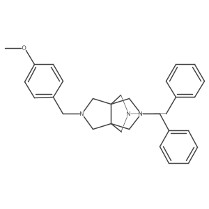 3,7-Dibenzyl-10-[(4-methoxyphenyl)methyl]-3,7,10-triazatricyclo[3.3.3.0,1,5]undecane结构式
