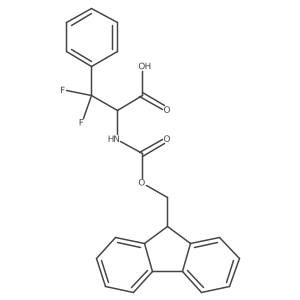(S)-2-((((9H-Fluoren-9-yl)methoxy)carbonyl)amino)-3,3-difluoro-3-phenylpropanoic acid结构式