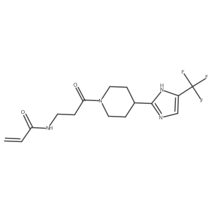 N-(3-oxo-3-{4-[4-(trifluoromethyl)-1H-imidazol-2-yl]piperidin-1-yl}propyl)prop-2-enamide结构式