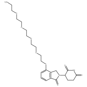 3-[4-[2-[2-[2-[2-(2-Aminoethoxy)ethoxy]ethoxy]ethoxy]ethylsulfanyl]-1-oxo-isoindolin-2-yl]piperidine-2,6-dione结构式