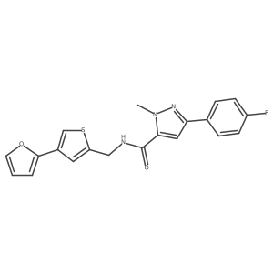 3-(4-fluorophenyl)-N-{[4-(furan-2-yl)thiophen-2-yl]methyl}-1-methyl-1H-pyrazole-5-carboxamide结构式