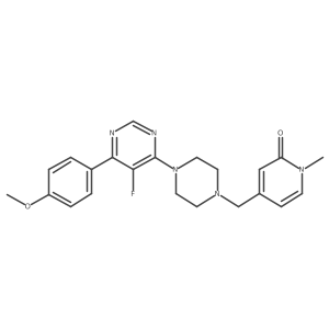 4-[[4-[5-Fluoro-6-(4-methoxyphenyl)pyrimidin-4-yl]piperazin-1-yl]methyl]-1-methylpyridin-2-one结构式
