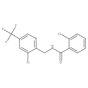 2-chloro-N-{[3-chloro-5-(trifluoromethyl)-2-pyridinyl]methyl}benzenecarboxamide结构式