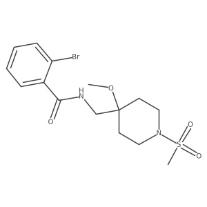2-bromo-N-[(1-methanesulfonyl-4-methoxypiperidin-4-yl)methyl]benzamide Structure
