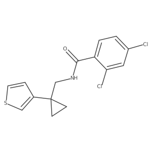 2,4-Dichloro-N-[(1-thiophen-3-ylcyclopropyl)methyl]benzamide结构式