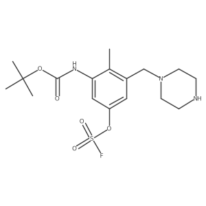 tert-butyl N-{5-[(fluorosulfonyl)oxy]-2-methyl-3-[(piperazin-1-yl)methyl]phenyl}carbamate结构式