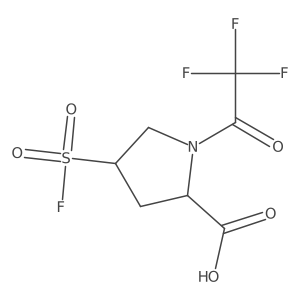 4-(Fluorosulfonyl)-1-(2,2,2-trifluoroacetyl)pyrrolidine-2-carboxylic acid结构式