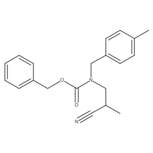benzyl N-(2-cyano-2-methylethyl)-N-[(4-methylphenyl)methyl]carbamate结构式