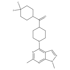 4-(4,4-difluoropiperidine-1-carbonyl)-1-{1,6-dimethyl-1H-pyrazolo[3,4-d]pyrimidin-4-yl}piperidine Structure
