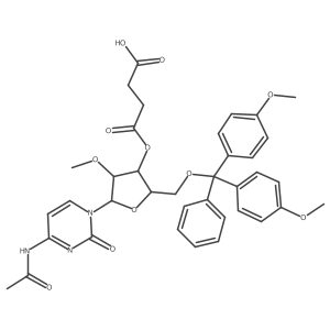 4-[(2R,3R,4R,5R)-5-(4-acetamido-2-oxo-pyrimidin-1-yl)-2-[[bis(4-methoxyphenyl)-phenyl-methoxy]methyl]-4-methoxy-tetrahydrofuran-3-yl]oxy-4-oxo-butanoic acid结构式