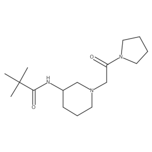 2,2-dimethyl-N-{1-[2-oxo-2-(pyrrolidin-1-yl)ethyl]piperidin-3-yl}propanamide结构式