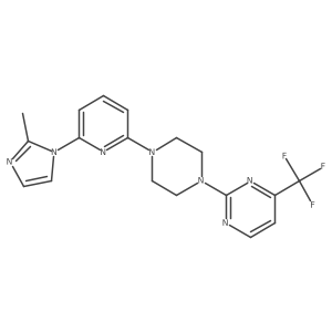 2-{4-[6-(2-methyl-1H-imidazol-1-yl)pyridin-2-yl]piperazin-1-yl}-4-(trifluoromethyl)pyrimidine结构式