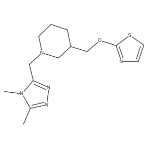 1-[(4,5-dimethyl-4H-1,2,4-triazol-3-yl)methyl]-3-[(1,3-thiazol-2-yloxy)methyl]piperidine结构式