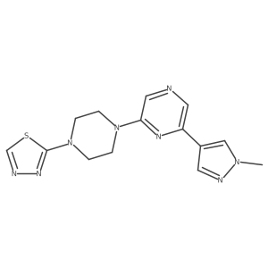 2-(1-methyl-1H-pyrazol-4-yl)-6-[4-(1,3,4-thiadiazol-2-yl)piperazin-1-yl]pyrazine Structure