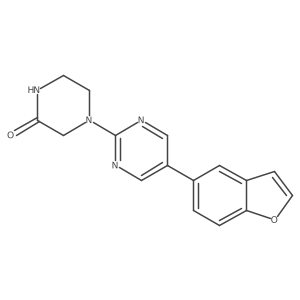 4-[5-(1-Benzofuran-5-yl)pyrimidin-2-yl]piperazin-2-one Structure