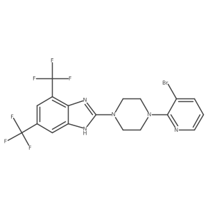 2-[4-(3-Bromo-2-pyridinyl)-1-piperazinyl]-5,7-bis(trifluoromethyl)-1H-benzimidazole结构式