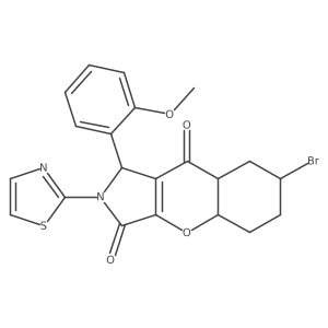 7-bromo-1-(2-methoxyphenyl)-2-(1,3-thiazol-2-yl)-4a,5,6,7,8,8a-hexahydro-1H-chromeno[2,3-c]pyrrole-3,9-dione Structure