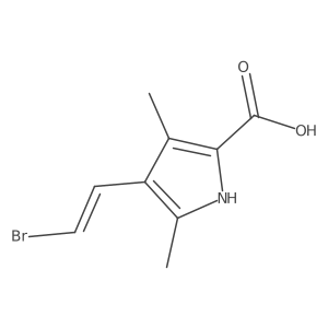 4-(2-bromoethenyl)-3,5-dimethyl-1H-pyrrole-2-carboxylic acid结构式