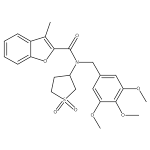 N-(1,1-dioxidotetrahydrothiophen-3-yl)-3-methyl-N-(3,4,5-trimethoxybenzyl)-1-benzofuran-2-carboxamide Structure