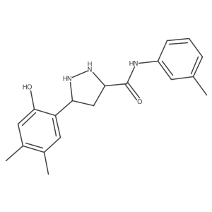 5-(2-hydroxy-4,5-dimethylphenyl)-N-(3-methylphenyl)pyrazolidine-3-carboxamide结构式