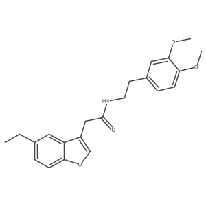 N-[2-(3,4-dimethoxyphenyl)ethyl]-2-(5-ethyl-1-benzofuran-3-yl)acetamide结构式