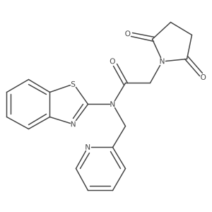 N-(benzo[d]thiazol-2-yl)-2-(2,5-dioxopyrrolidin-1-yl)-N-(pyridin-2-ylmethyl)acetamide结构式