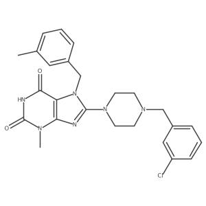 8-(4-(3-chlorobenzyl)piperazin-1-yl)-3-methyl-7-(3-methylbenzyl)-1H-purine-2,6(3H,7H)-dione Structure