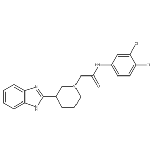 2-(3-(1H-benzo[d]imidazol-2-yl)piperidin-1-yl)-N-(3,4-dichlorophenyl)acetamide结构式
