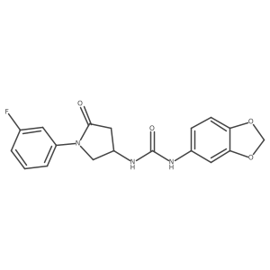 1-(Benzo[d][1,3]dioxol-5-yl)-3-(1-(3-fluorophenyl)-5-oxopyrrolidin-3-yl)urea Structure