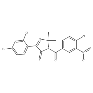1-(4-chloro-3-nitrobenzoyl)-4-(2,4-dichlorophenyl)-2,2-dimethyl-2,5-dihydro-1H-imidazole-5-thione结构式