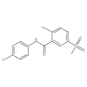 5-chloro-N-(4-chlorophenyl)-2-(methylsulfonyl)pyrimidine-4-carboxamide Structure