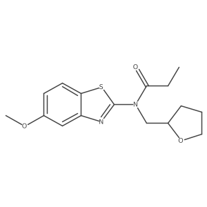 N-(5-methoxybenzo[d]thiazol-2-yl)-N-((tetrahydrofuran-2-yl)methyl)propionamide结构式