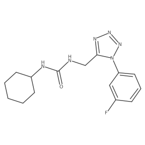 1-cyclohexyl-3-((1-(3-fluorophenyl)-1H-tetrazol-5-yl)methyl)urea结构式