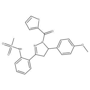 N-(2-(5-(4-methoxyphenyl)-1-(thiophene-2-carbonyl)-4,5-dihydro-1H-pyrazol-3-yl)phenyl)methanesulfonamide Structure