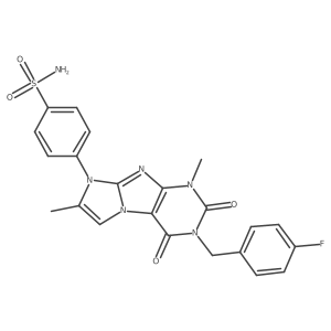 4-(3-(4-fluorobenzyl)-1,7-dimethyl-2,4-dioxo-3,4-dihydro-1H-imidazo[2,1-f]purin-8(2H)-yl)benzenesulfonamide结构式