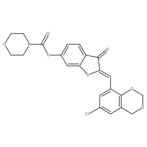 (Z)-2-((6-chloro-4H-benzo[d][1,3]dioxin-8-yl)methylene)-3-oxo-2,3-dihydrobenzofuran-6-yl morpholine-4-carboxylate结构式