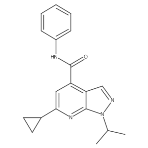 6-cyclopropyl-N-phenyl-1-(propan-2-yl)-1H-pyrazolo[3,4-b]pyridine-4-carboxamide结构式