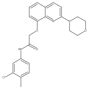 N-(3-chloro-4-methylphenyl)-2-((2-morpholinoquinolin-8-yl)oxy)acetamide结构式