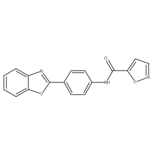 N-(4-(benzo[d]oxazol-2-yl)phenyl)isoxazole-5-carboxamide结构式