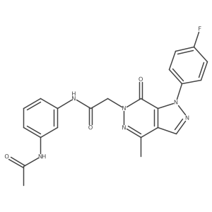 N-(3-acetamidophenyl)-2-(1-(4-fluorophenyl)-4-methyl-7-oxo-1H-pyrazolo[3,4-d]pyridazin-6(7H)-yl)acetamide结构式
