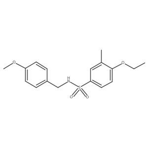 CCOc1ccc(S(=O)(=O)NCc2ccc(OC)cc2)cc1C结构式