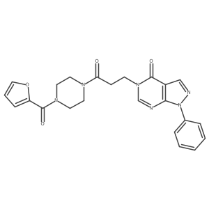 5-(3-(4-(furan-2-carbonyl)piperazin-1-yl)-3-oxopropyl)-1-phenyl-1H-pyrazolo[3,4-d]pyrimidin-4(5H)-one Structure