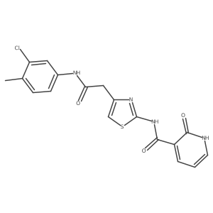 N-(4-(2-((3-chloro-4-methylphenyl)amino)-2-oxoethyl)thiazol-2-yl)-2-oxo-1,2-dihydropyridine-3-carboxamide Structure