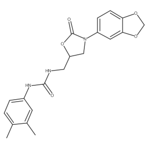 1-((3-(Benzo[d][1,3]dioxol-5-yl)-2-oxooxazolidin-5-yl)methyl)-3-(3,4-dimethylphenyl)urea结构式