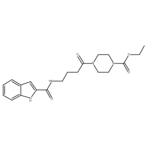 ethyl 4-{4-[(1H-indol-2-ylcarbonyl)amino]butanoyl}piperazine-1-carboxylate Structure