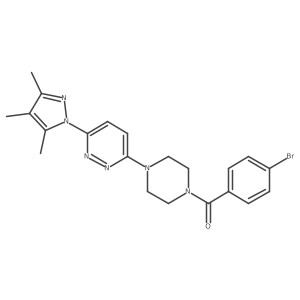 3-[4-(4-bromobenzoyl)piperazin-1-yl]-6-(3,4,5-trimethyl-1H-pyrazol-1-yl)pyridazine结构式